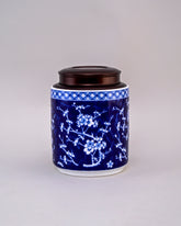 Sakura Blue & White Porcelain Storage Jar 