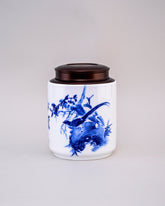 Songbird Blue & White Porcelain Storage Jar 