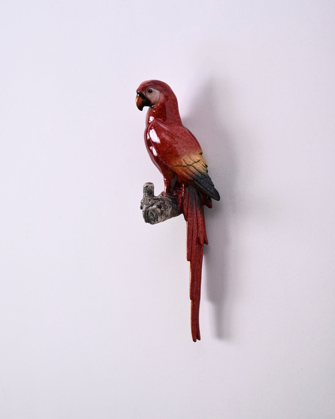 Crimson Macaw Decorative Wall Figurine 
