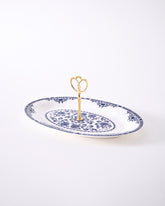 Heritage Blue Pottery Cake Stand 