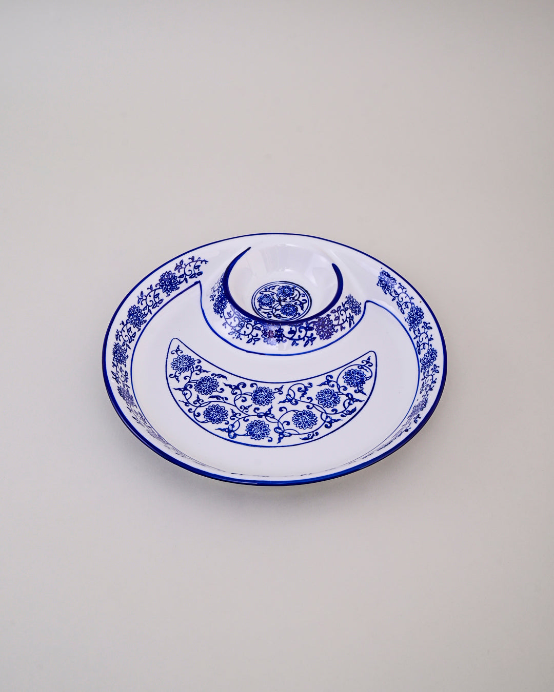 Vintage Blue & White Chip n Dip Platter 