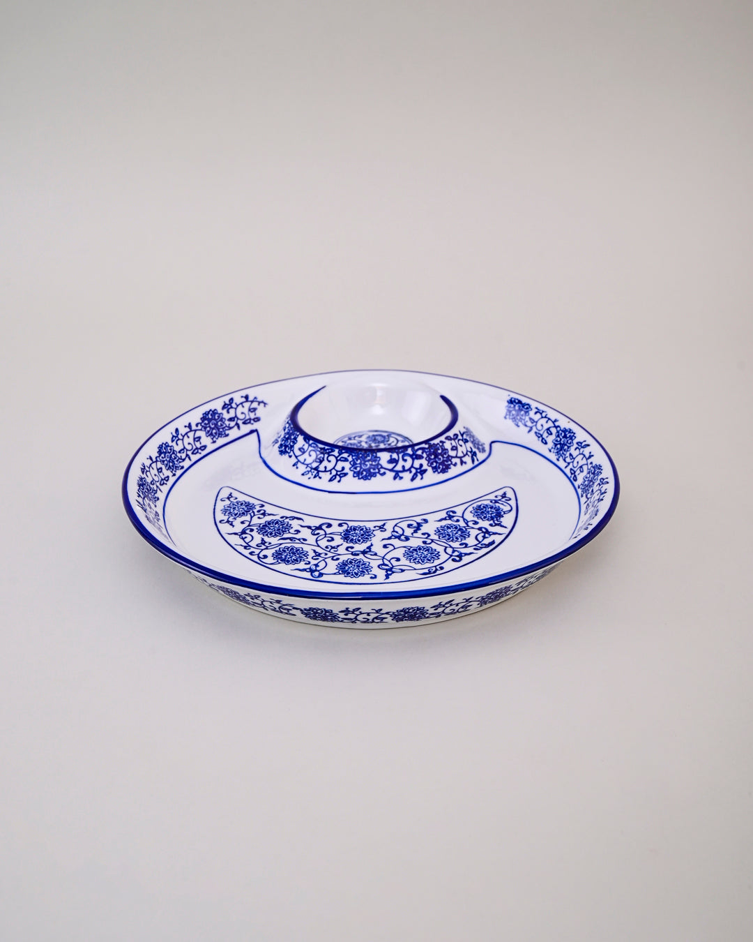 Vintage Blue & White Chip n Dip Platter 