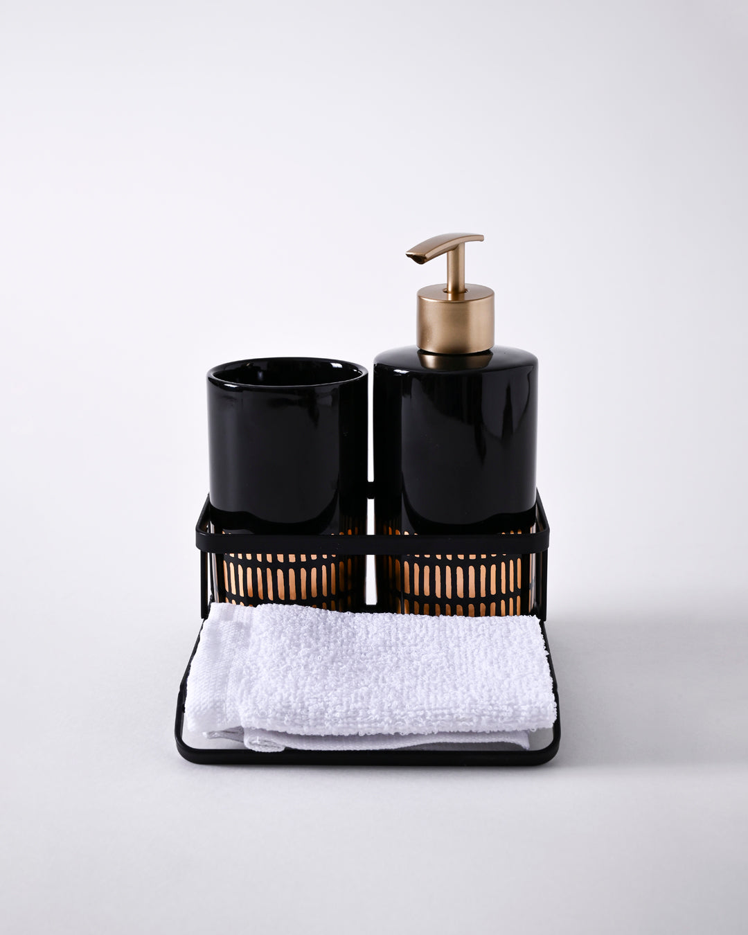 Modern Luxe 2 Piece Bath Set - Black 