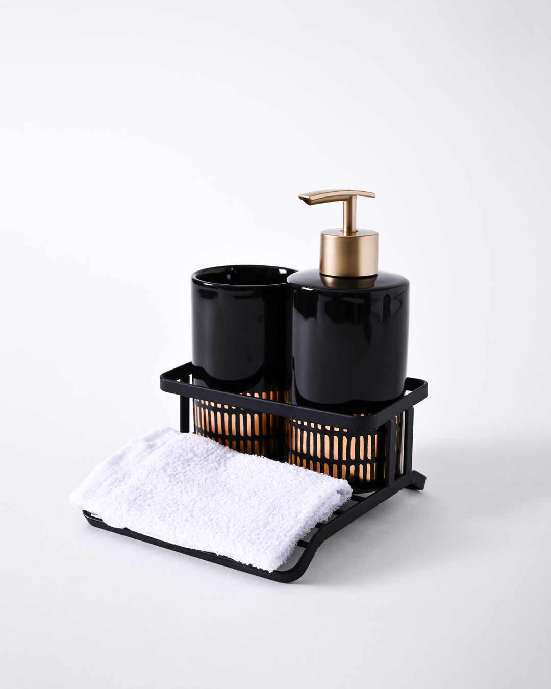 Modern Luxe 2 Piece Bath Set - Black 