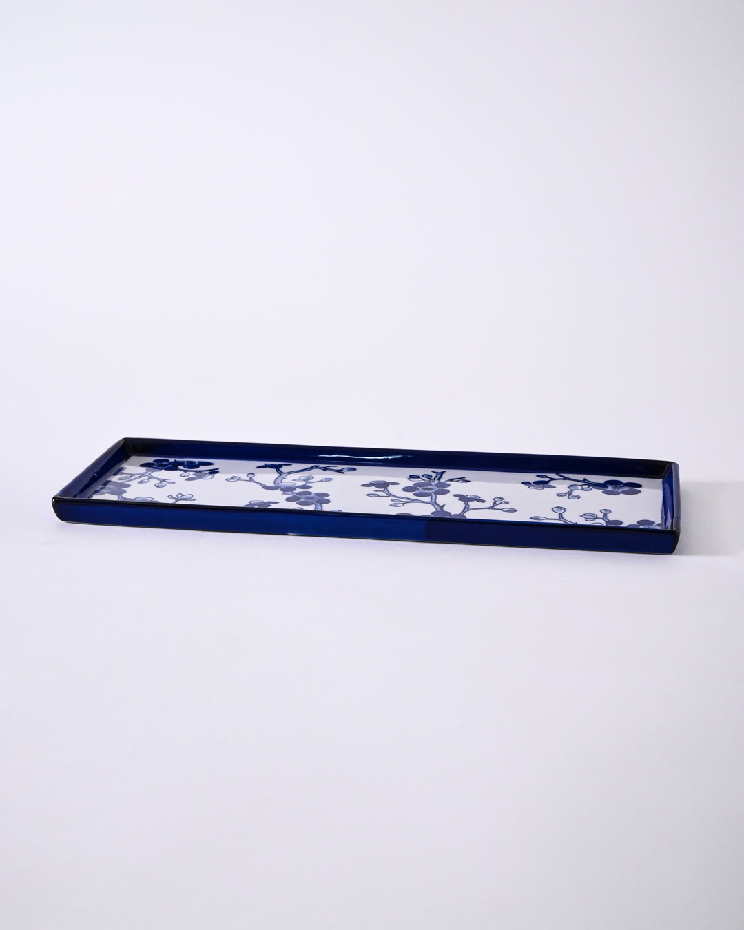 Royal Blue & White Floral Ceramic Platter 