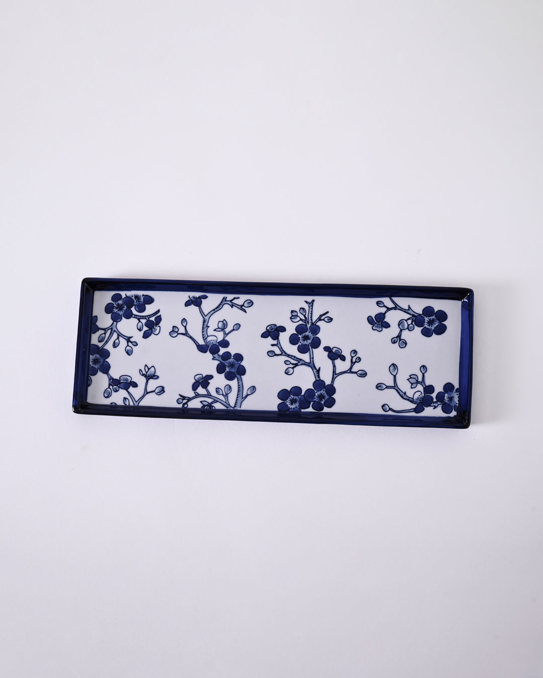Royal Blue & White Floral Ceramic Platter 