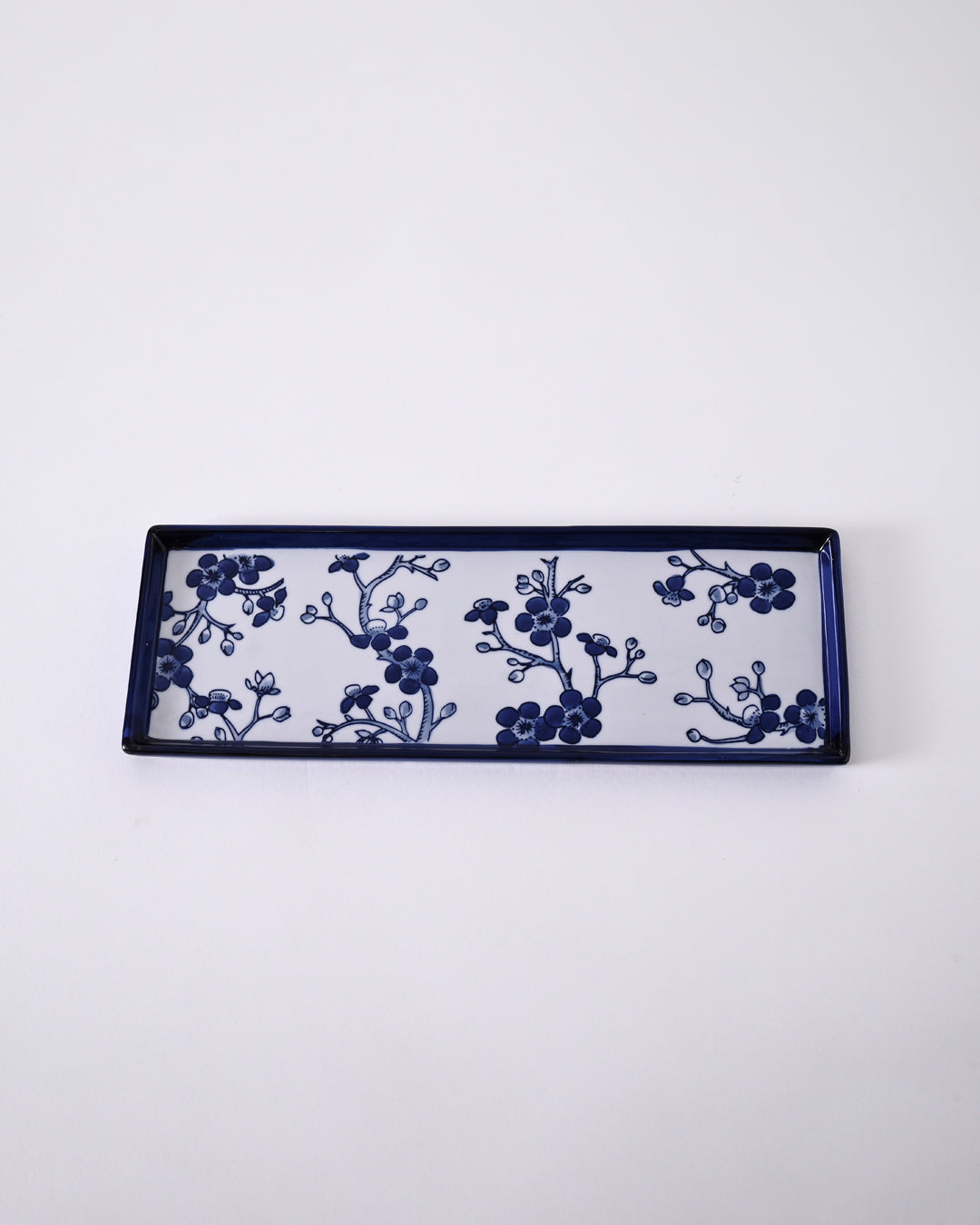 Royal Blue & White Floral Ceramic Platter 