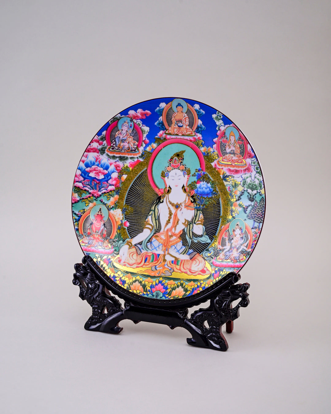 Tibetan White Tara Decorative Plate - 26 cm 