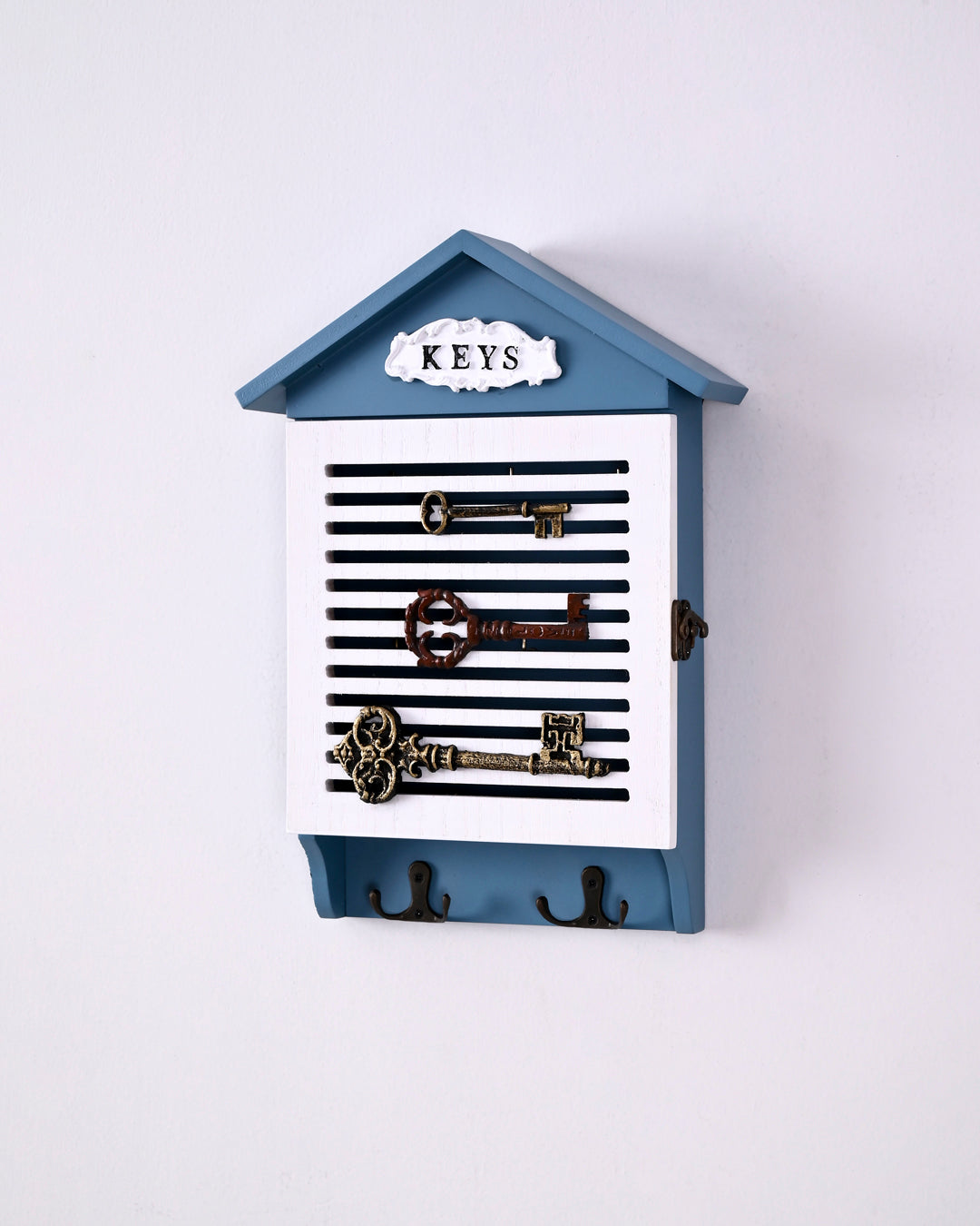 Blue Cottage Wall Key Box 