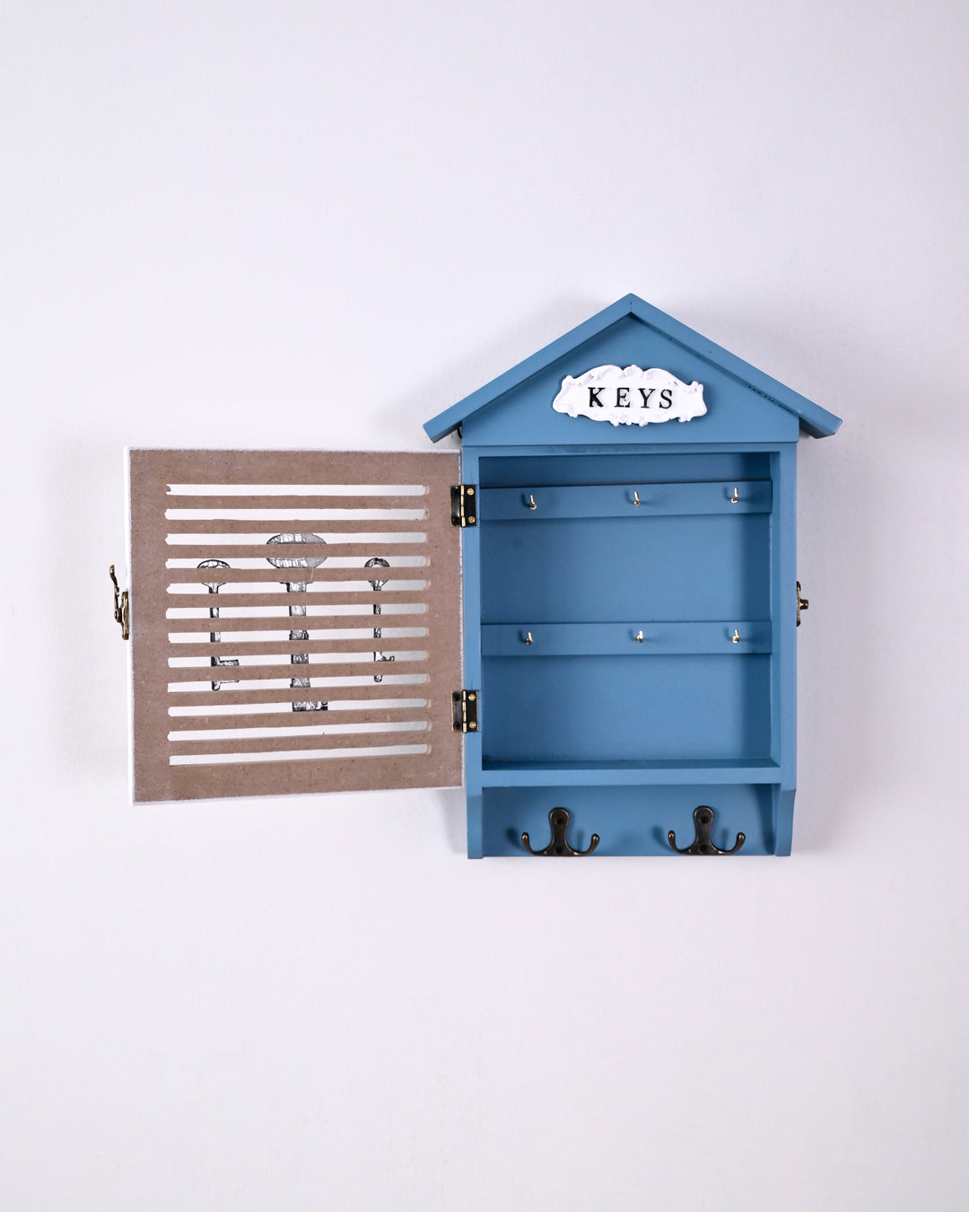 Blue Cottage Wall Key Box 