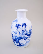 Qinghua Ci Elegant Maiden Bone China Vase 