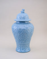 Celestial Blue Celadon Temple Jar - 55 cm 