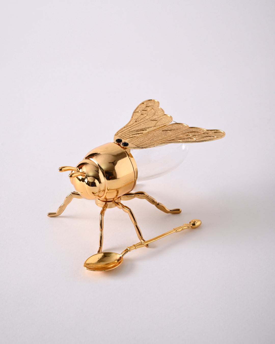 HoneyBee Honey Pot With Spoon '200 ML' - Gold 