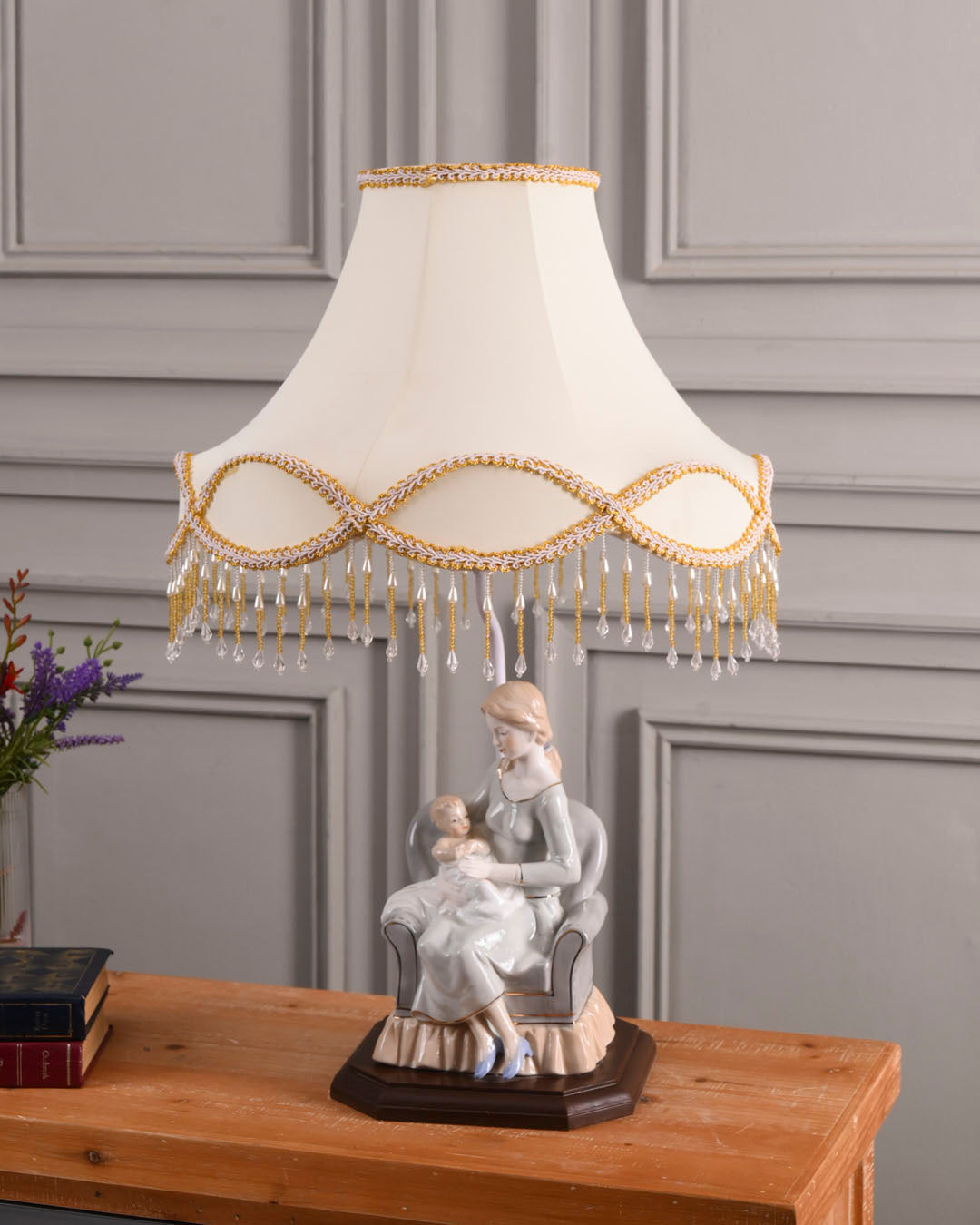 Mother’s Embrace - Fine Porcelain Table Lamp 
