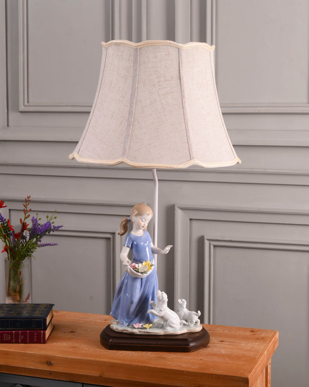 Innocence & Light - Fine Porcelain Table Lamp- Blue 