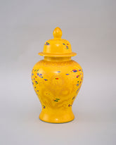 Golden Imperial Dragon Temple Jar - Yellow - 35 cm 