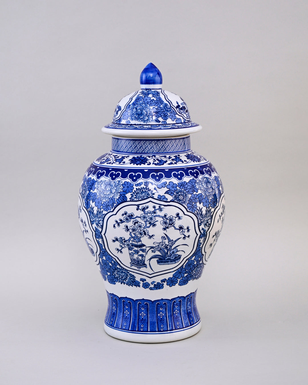 Ming Blossom Blue & White Temple Jar - 50cm 