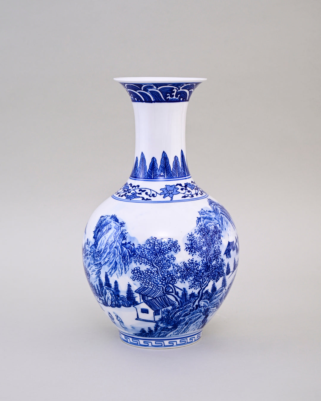 Imperial Blue Landscape Flowe Vase 
