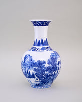 Imperial Blue Landscape Flowe Vase 