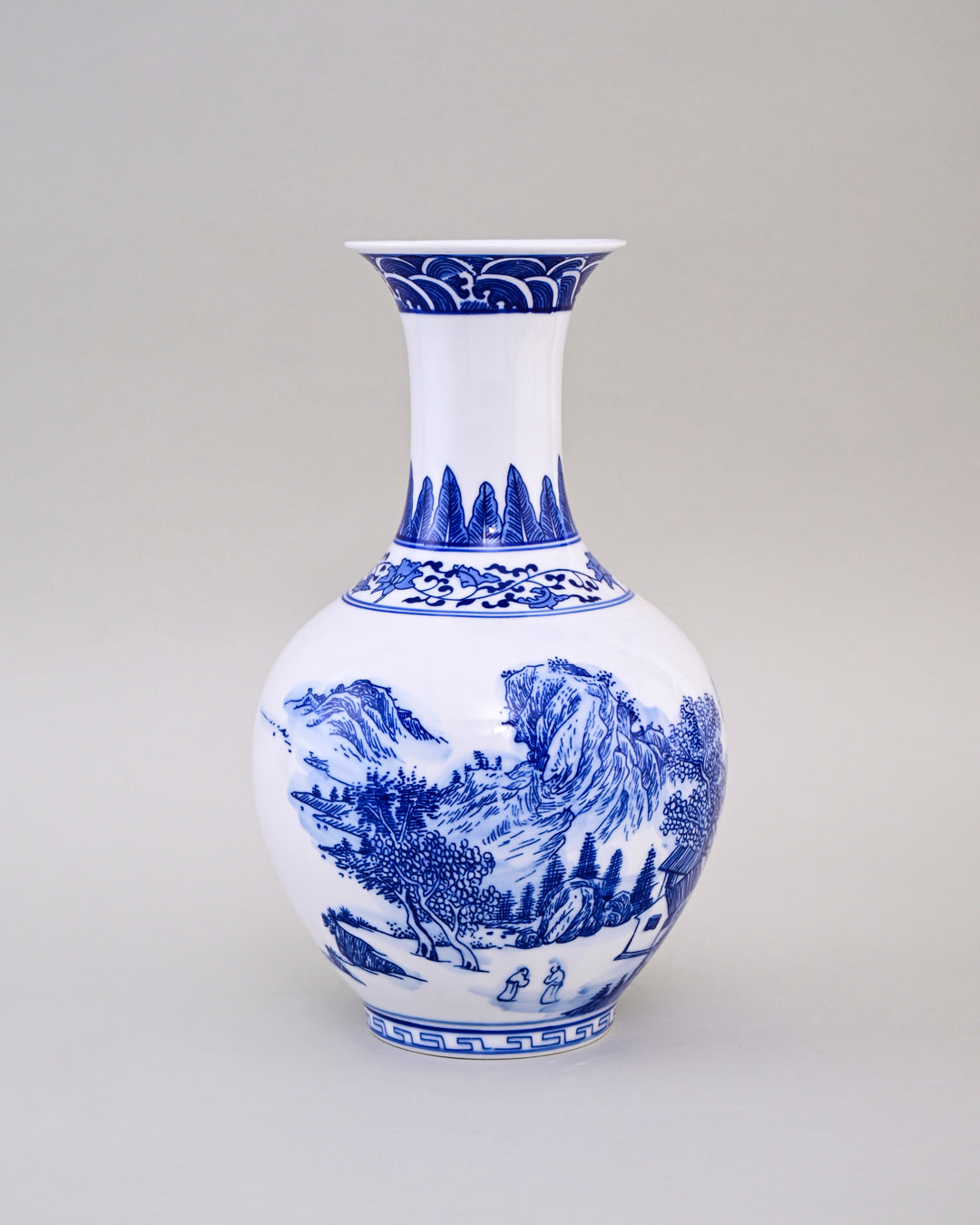 Imperial Blue Landscape Flowe Vase 