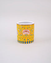Floral and Vine Motifs Planter - Yellow 