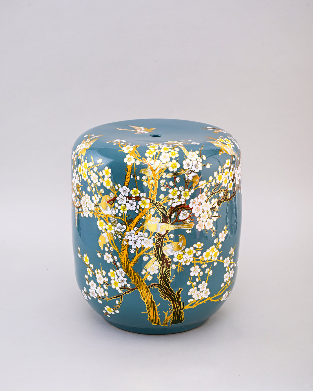 Sakura Blossom Garden Stool - Teal Green 