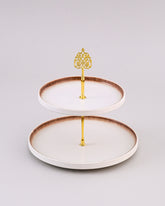Artisan Glazed 2-Tier Cake Stand 