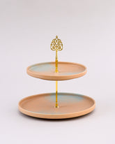 Golden Drift Matte 2-Tier Cake Stand 
