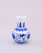 Royal Blue & White Lotus Gourd Vase 