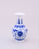 Blue & White Lotus Flared Neck Vase 