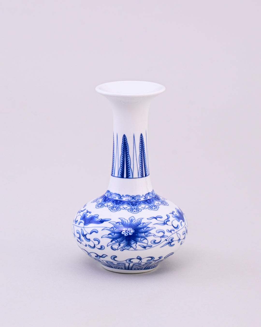 Blue & White Lotus Gourd Neck Vase 