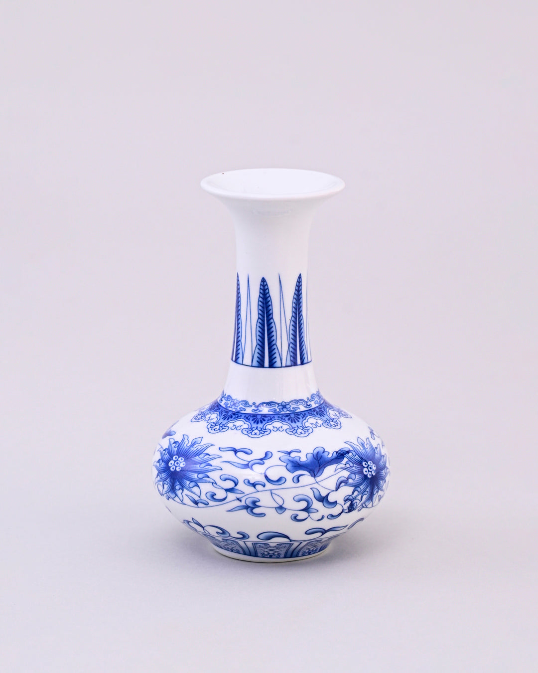 Blue & White Lotus Gourd Neck Vase 
