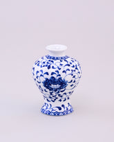 Blue & White Lotus Blossom Porcelain Vase 