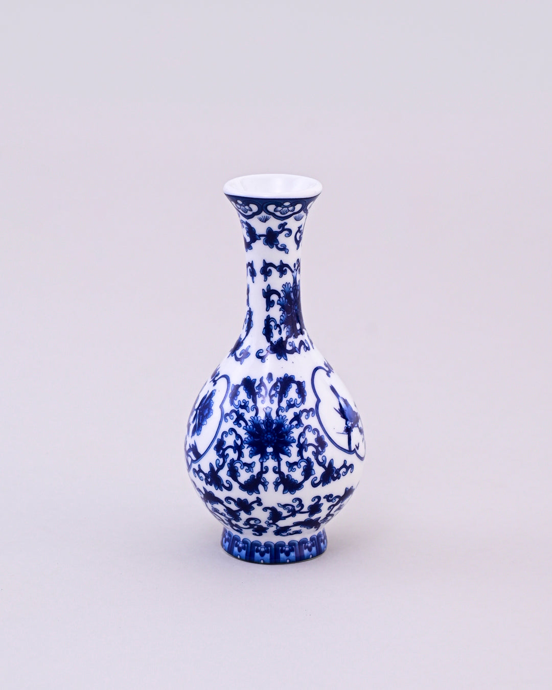 Imperial Blue Blossom Neck Vase 