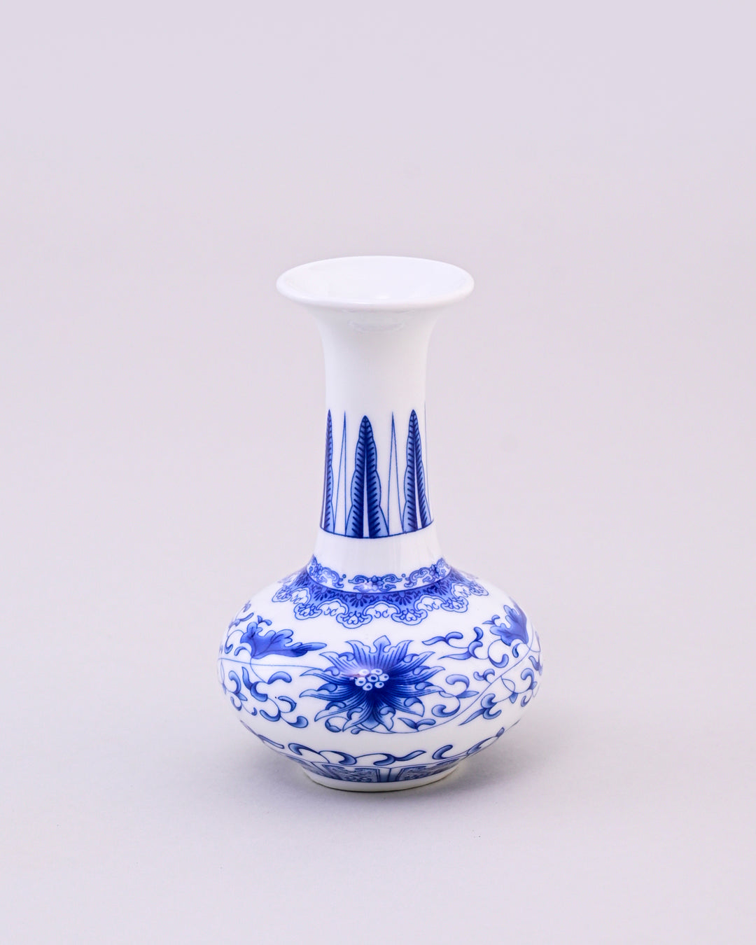 Blue & White Lotus Gourd Neck Vase 