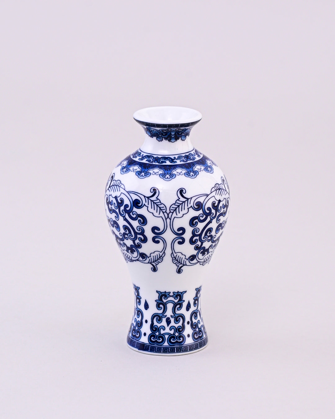Blue & White Vine Motif Meiping Vase 
