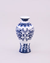 Blue & White Vine Motif Meiping Vase 