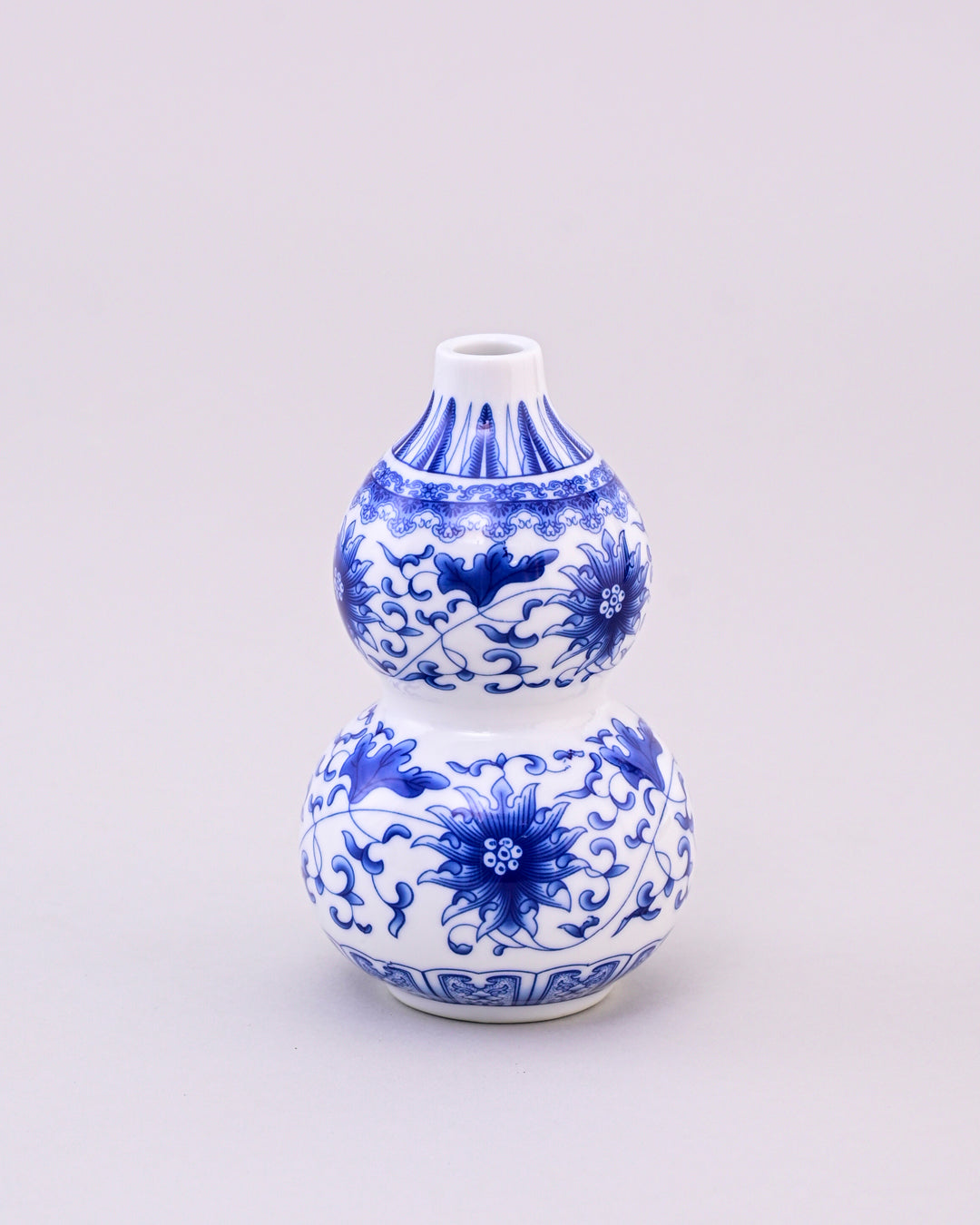 Blue & White Lotus Double Gourd Vase 