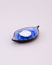 Lotus Bliss Bodhi Leaf Incense Holder Blue - Big