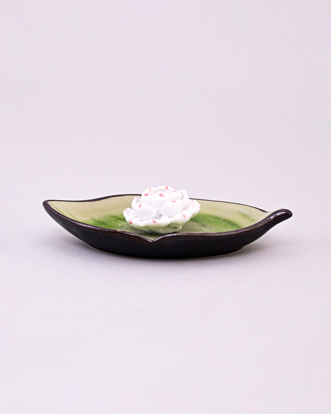 Lotus Bliss Bodhi Leaf Incense Holder Green - Big