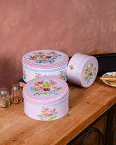Rose Whimsy Round Storage Canister - Set Of 3 