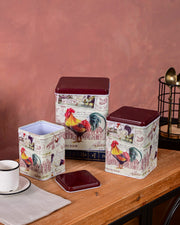 Rooster Storage Canisters - Set Of 3