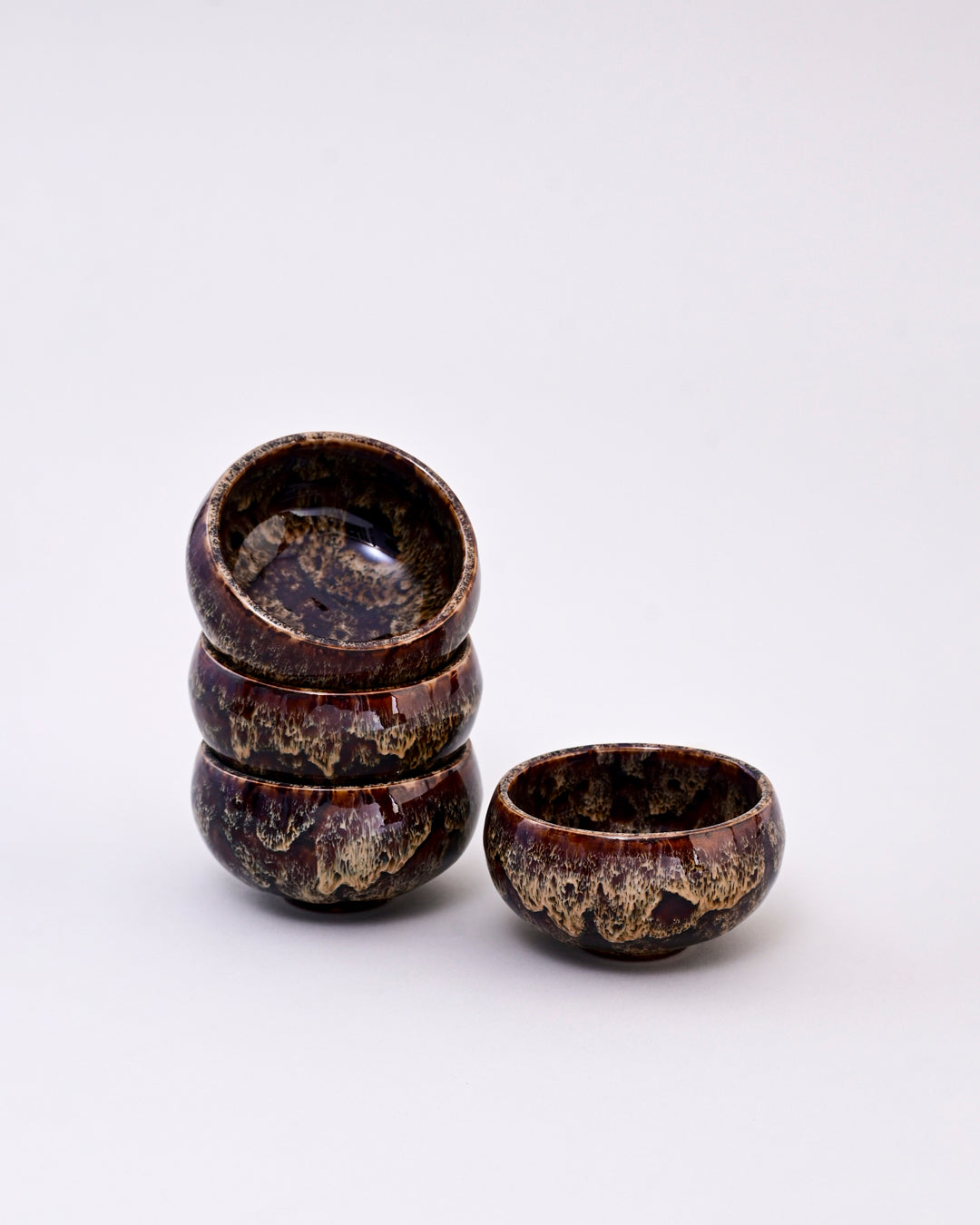 Golden Earth Drip Ceramic Dip Bowl 