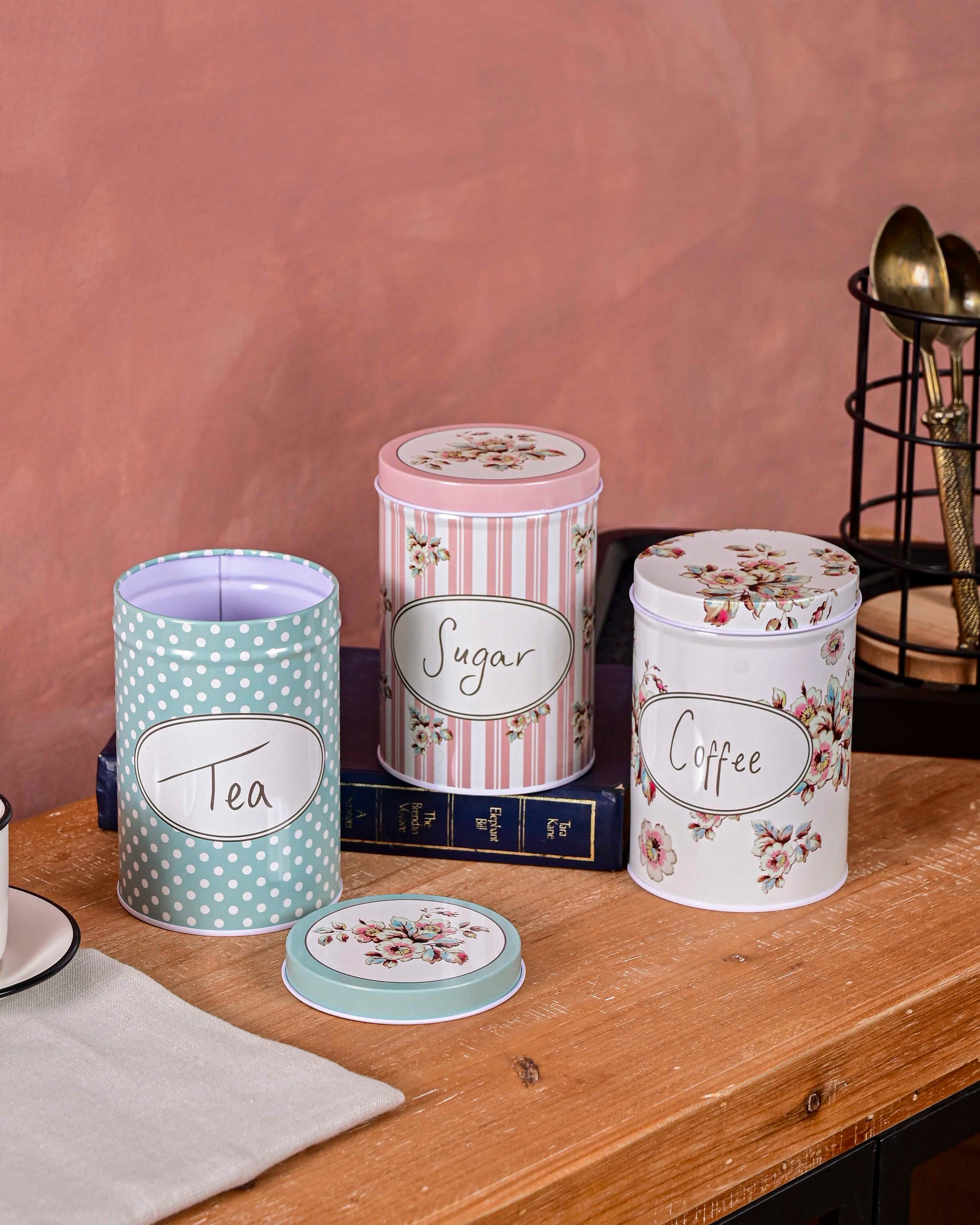 Classic Tin Storage Canisters - Set Of 3 