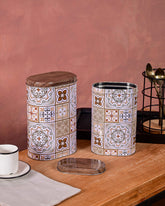 Moroccan Patterned Storage Canister - Set Of 2 
