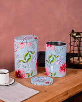 Floral Charm Storage Canisters - Set Of 2 