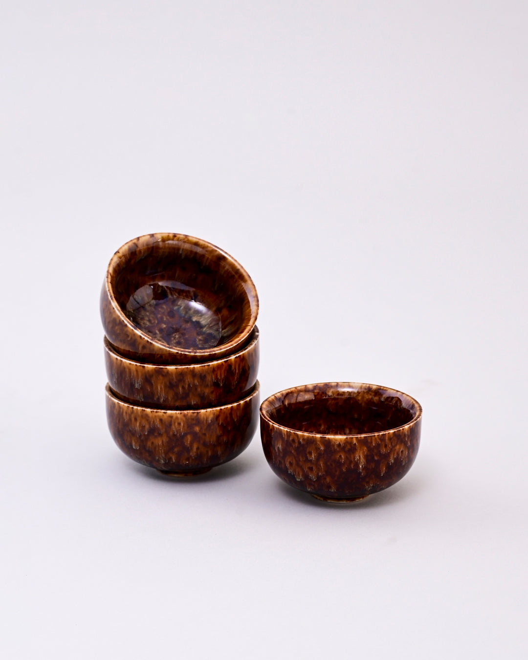 Rustic Brown Glazed Ceramic Dip Bowl 