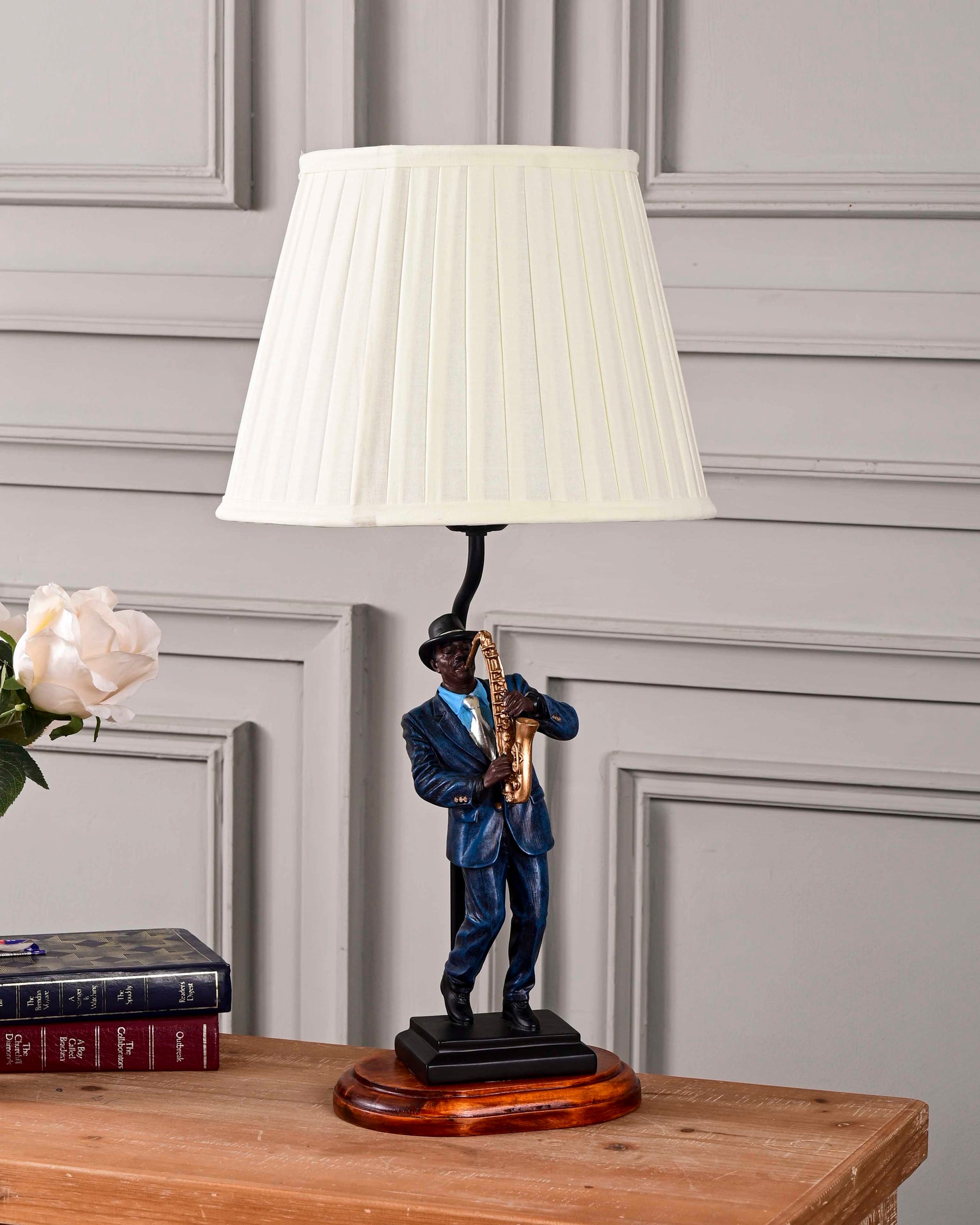 The Blues - Saxophone Musician Table Lamp 