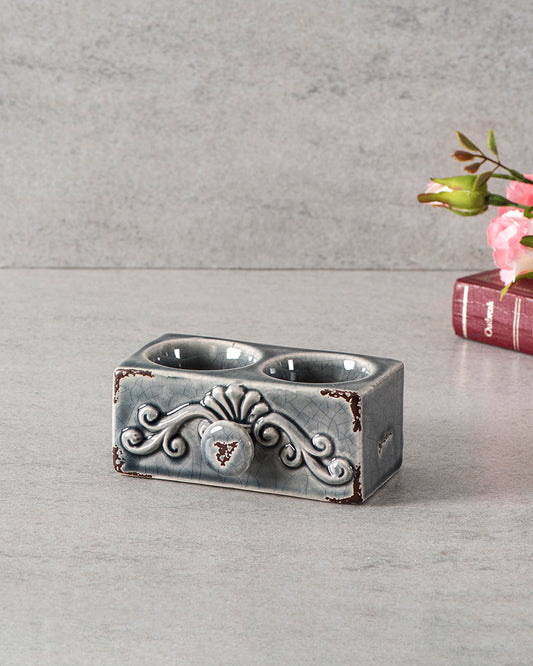 Rustic Victorian Dual Tea-Light Holders - Set of 3