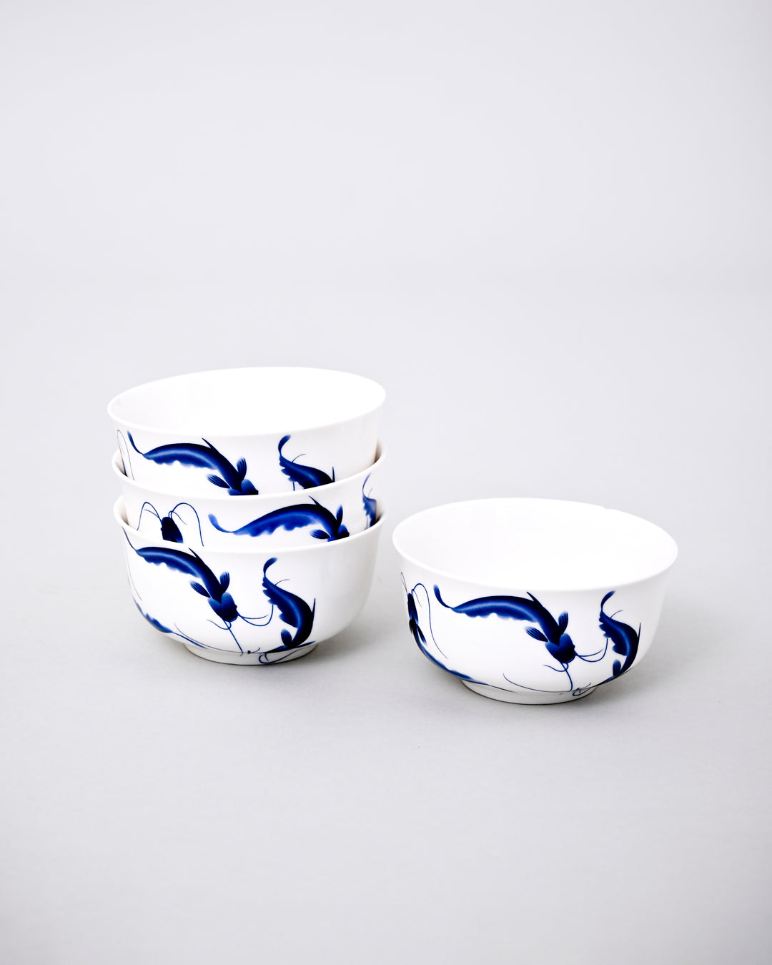Classic Blue Floral Porcelain Katori 